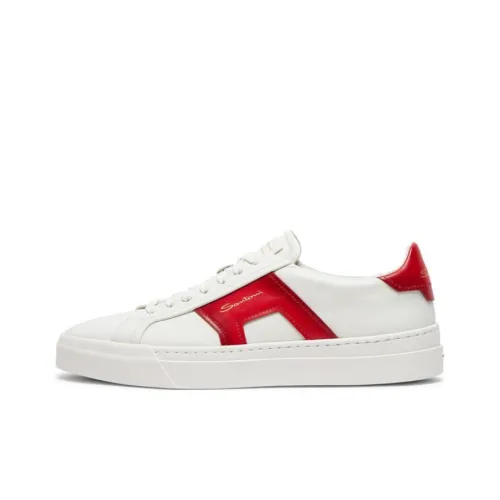 Santoni Skateboard Shoes Men Low-Top White