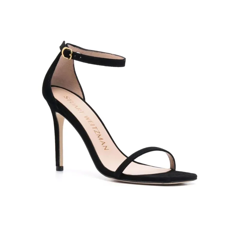 stuart weitzman Nudist Curve Suede 105mm Sandals-3