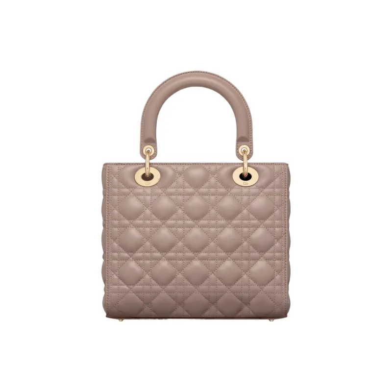 DIOR Lady Dior Lambskin Dior Bag Shoulder Bag Crossbody Bag Handbag Medium Size Women's Taupe-3