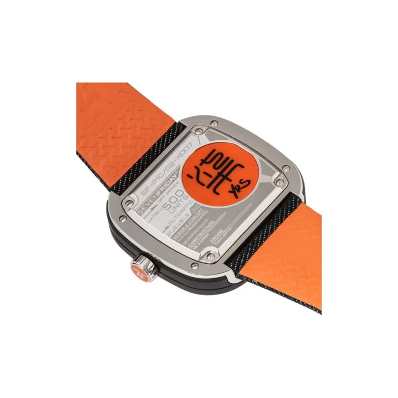 SEVENFRIDAY Automatic Mechanical Movement Unisex Watch 43mm Black Dial Stainless Steel Case Fabric Strap-1