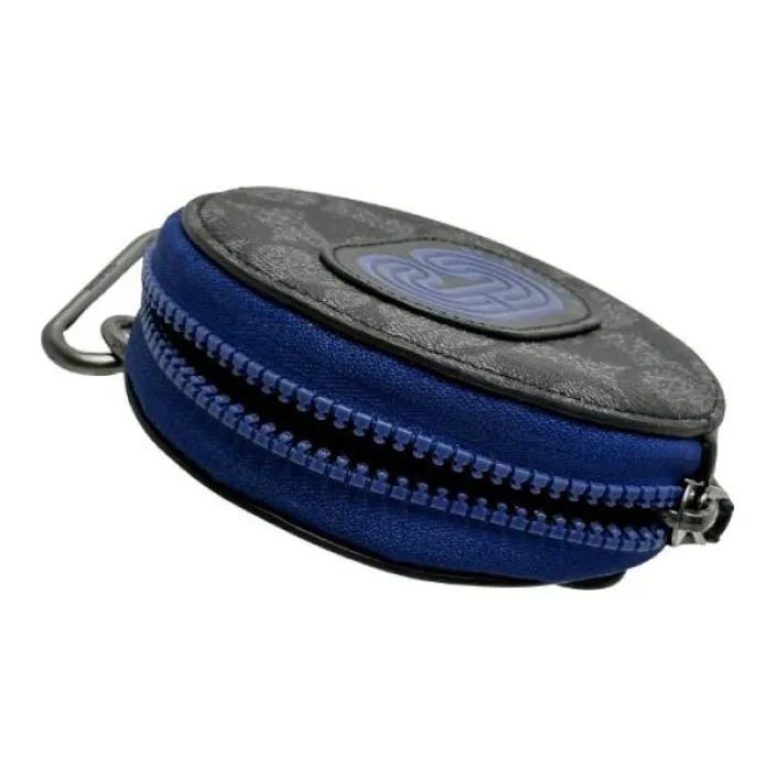 COACH Canvas With Calfskin Coin Box Coin Purse Trumpets Men's Black Monogram-1