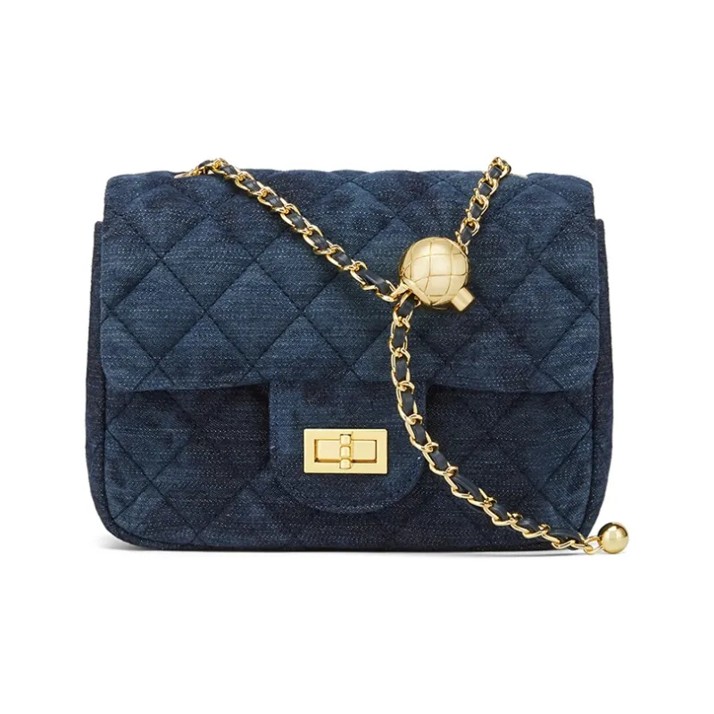 CinvaiKrose Shoulder Bags Dark Blue Shopping Bag Included-1