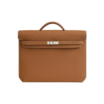 HERMES Kelly Depeches Togo Calfskin Handbag Men's 37 Gold Gold Brown