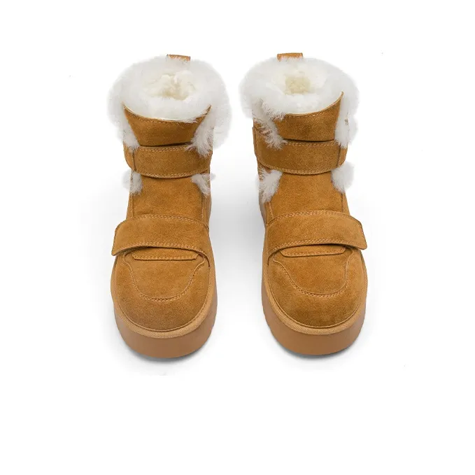 TOOMANYSHOES Short Thickened And Fleece Lined Warm Cold Resistant Height Increasing Slimming Commute Snow Boots Women's-9