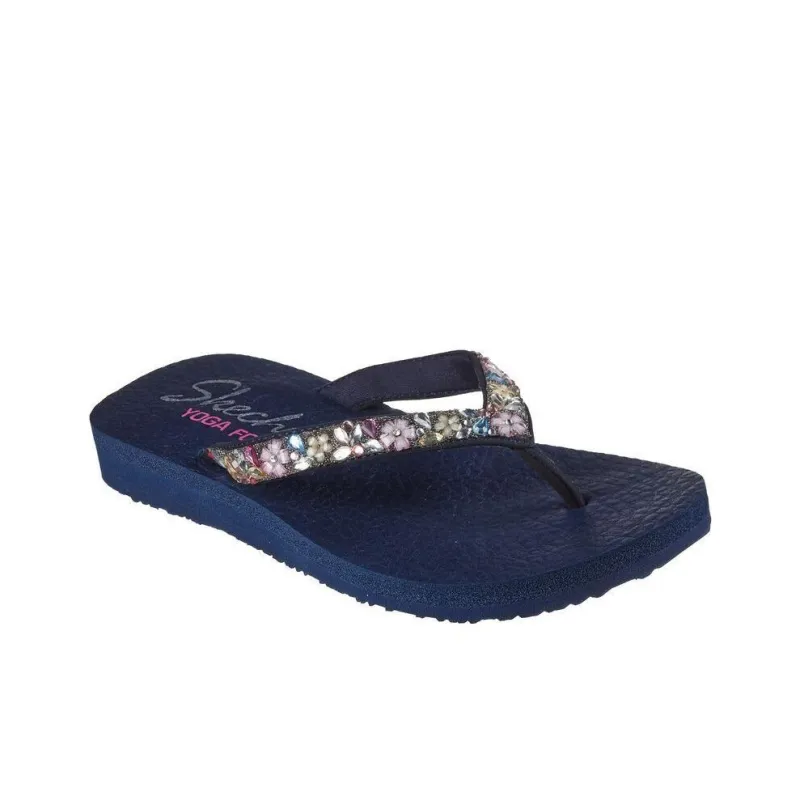 Skechers Meditation Rubber Sole Slip-Resistant Flip Flops Women's Blue-1