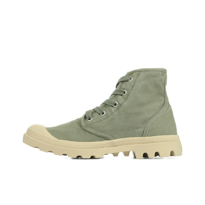 Palladium Pampa Wear-Resistant Coverage High-Top Canvas Shoes Unisex Green-0