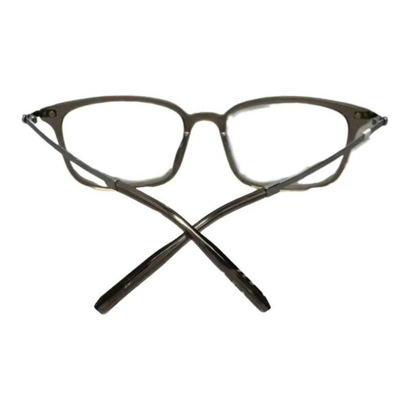 MONTBLANC Plate Frame Titanium Rectangular Eyeglass Frames Unisex Translucent Brown-2