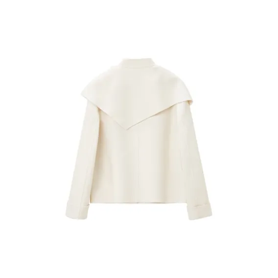 OVV Coats Women's Ecru Solid Color C3-1