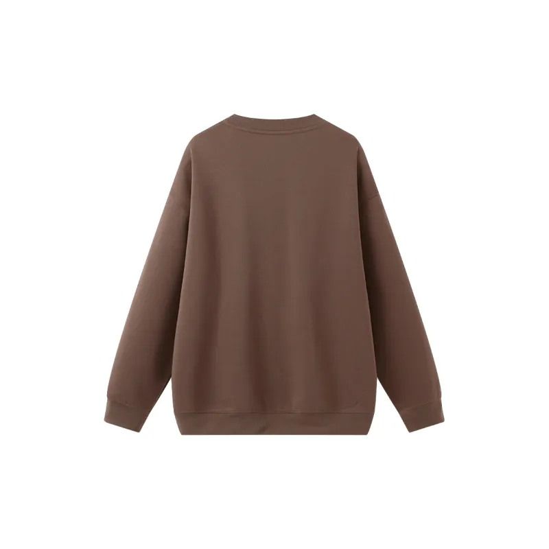 Anyveiw Crew Neck Thickened Pullover Long Sleeved Sweatshirt Unisex-12