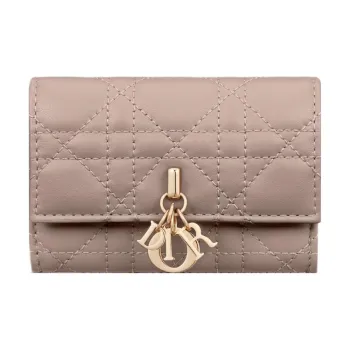 DIOR Sheepskin Wallet Extra Small Women's Taupe