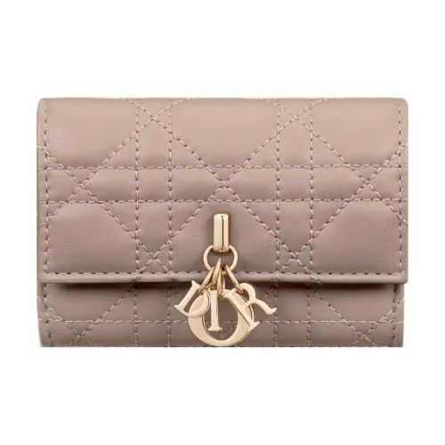DIOR Sheepskin Wallet Extra Small Women's Taupe