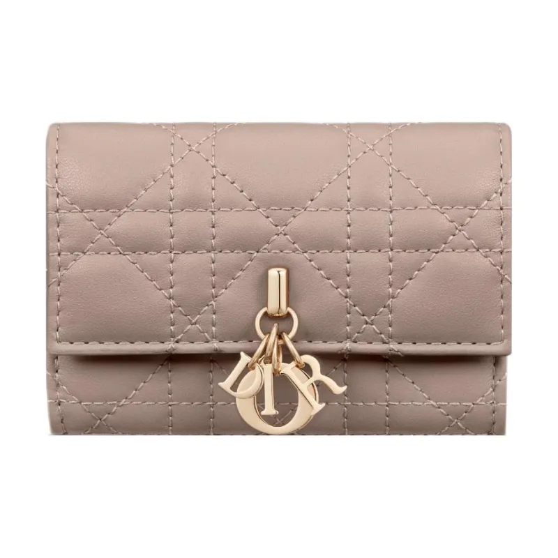 DIOR Sheepskin Wallet Extra Small Women's Taupe-0