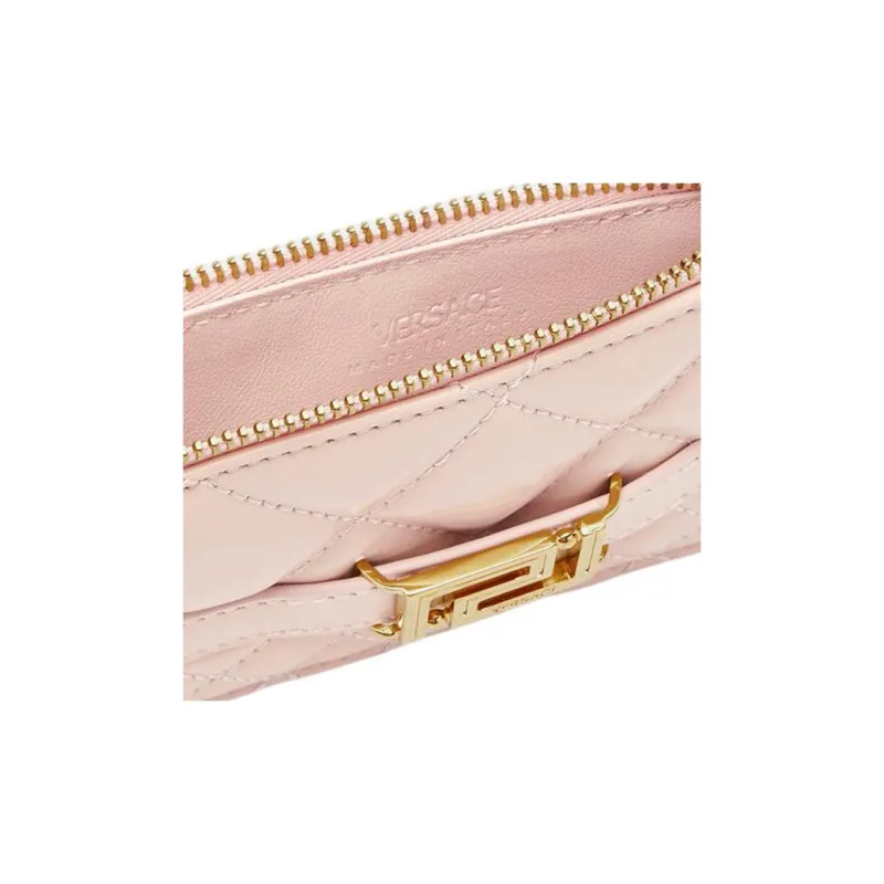 FANSIZHE Leather Card Holder Women's Light Pink-2