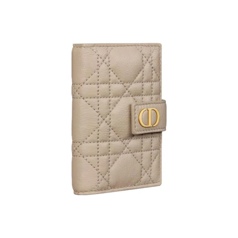 DIOR Caro Soft Cow Leather Card Holder Women's Sandy Umber-1