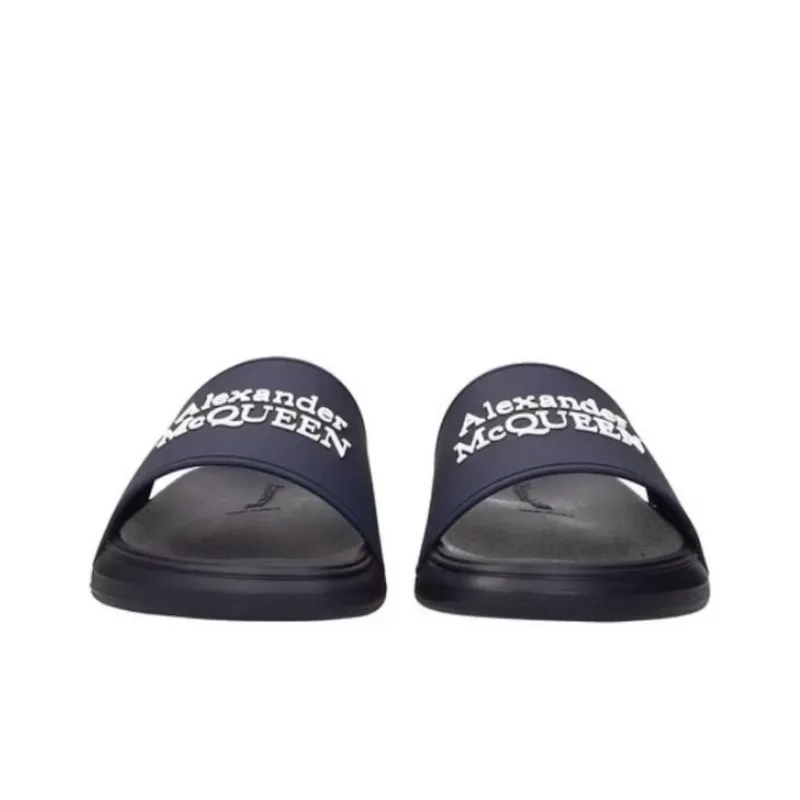 Alexander McQueen Pool Slide Navy Women's-4