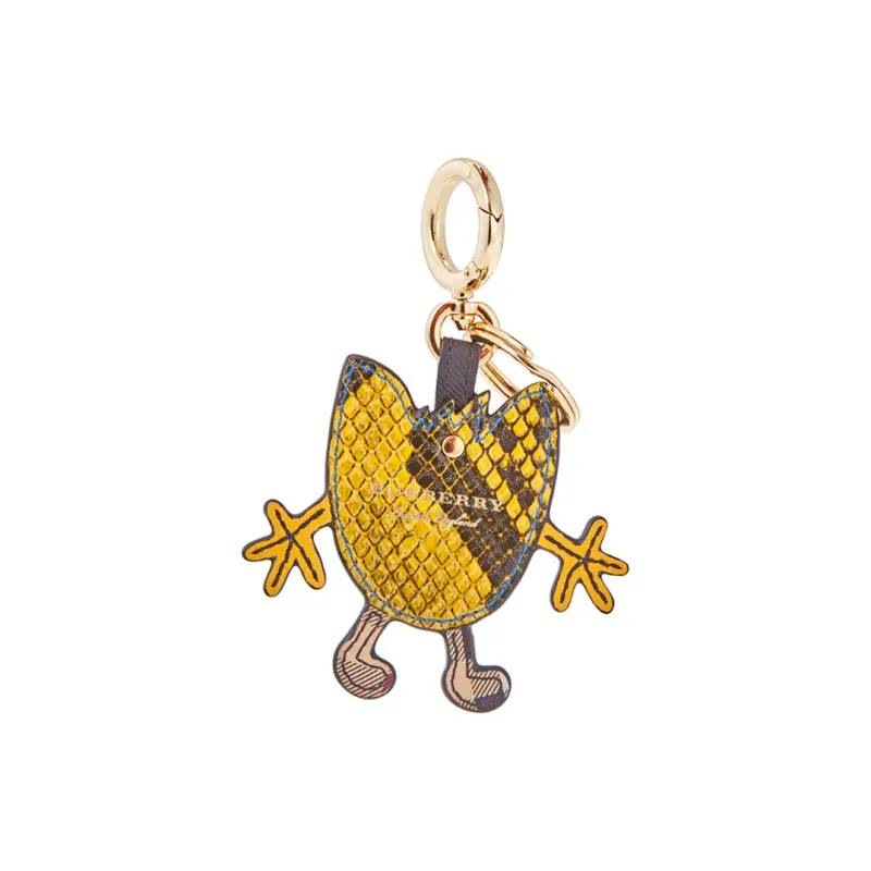 Burberry Leather Polyester Polyurethane PVC Keychains Men's Gold-2