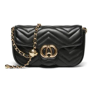 BASTO PU Saddle Bag Shoulder Bag Crossbody Bag Small Size Women's Black/Ecru