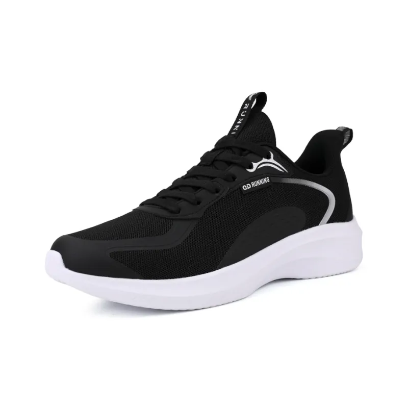 QIAODAN Low Top Casual Running Shoes Men's Black White-2