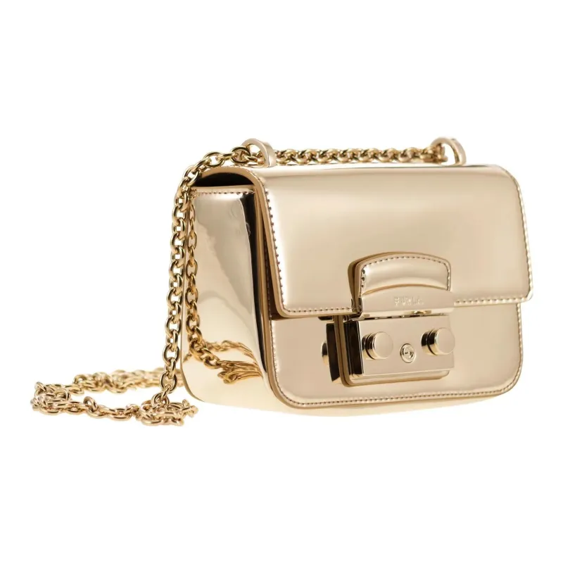 Furla Metropolis Collection Polyurethane Crossbody Bag Shoulder Bag Women's Gold-1