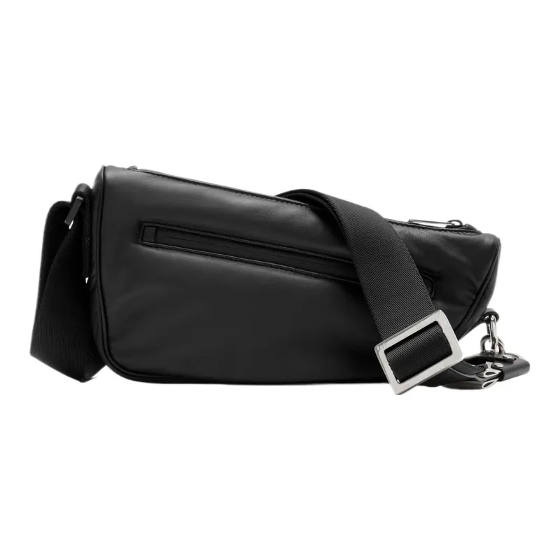 Burberry Smooth Calf Leather Shoulder Bag, Crossbody Bag Men's Black-0