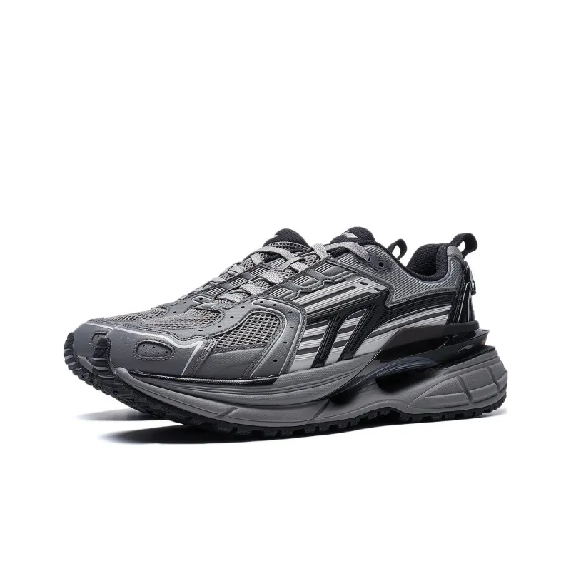LiNing Comet 5 Cushioning Wear-Resistant Low-Top Casual Shoes Men's Gray Black-2