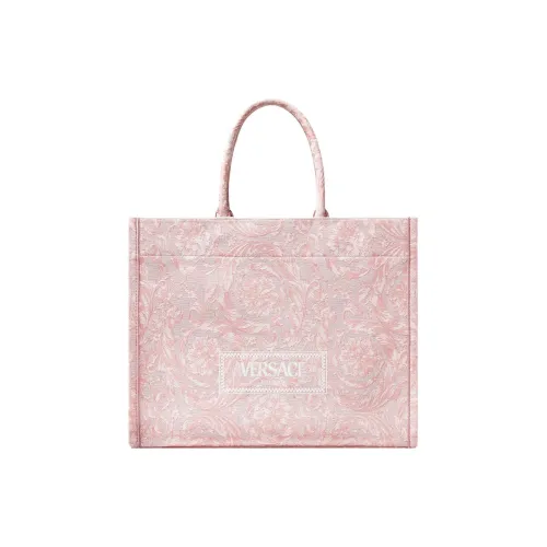VERSACE Barocco Canvas Neoprene Bag Shopping Bag Handbag Large Size Women's Pink