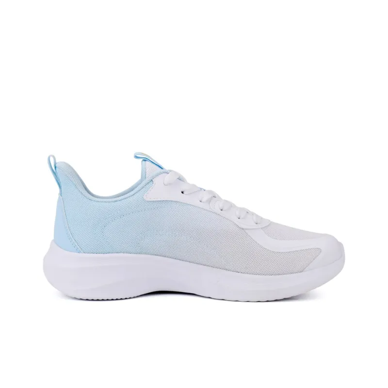 QIAODAN Cushioned Slip Resistant Breathable Low Top Running Shoes Men's White Blue-1