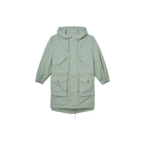 CLUB MONACO Trench Coats Women's Light Green C2WKH