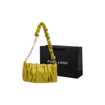 PINK·LAND PU Shoulder Bag Crossbody Bag Chain Handbag Shoulder Bag Regular Women's Green/black/creamy White