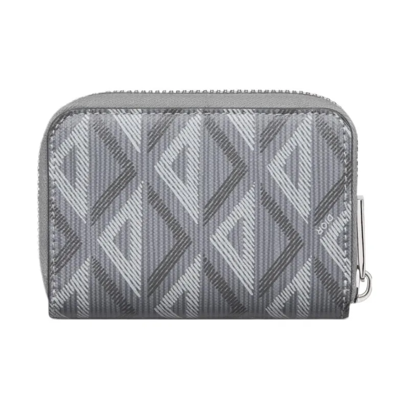 DIOR Diamond Canvas Card Holder Men's Dio Gray-2