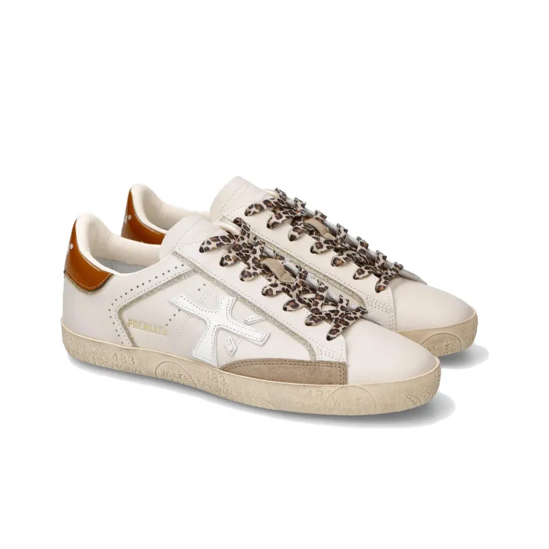 PREMIATA Low-Top Skateboard Shoes Women's White Gray-2