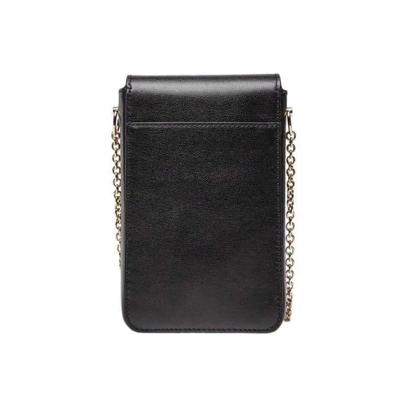 Furla Leather Cell Phone Pouch Shoulder Bag Crossbody Bag Women's Black-2