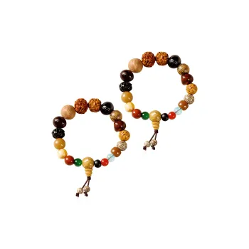 Shiban Bodhi, Wooden Colored Glaze, Ceramic, Woven Rope Bracelets Women's