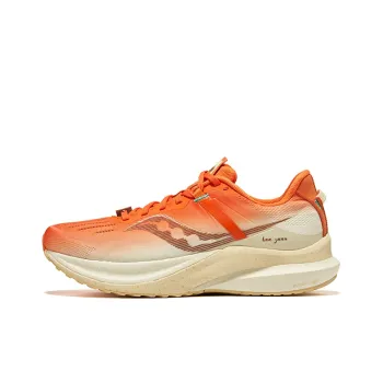 Saucony Tempus Cushioning Lightweight Low Top Running Shoes Unisex White Orange