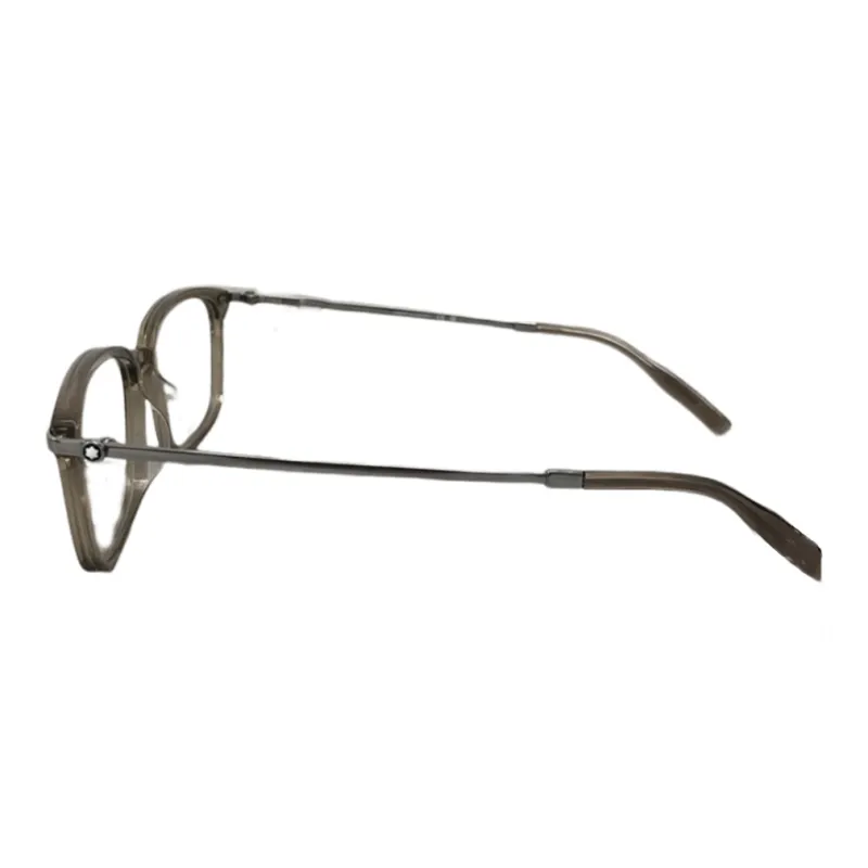 MONTBLANC Plate Frame Titanium Rectangular Eyeglass Frames Unisex Translucent Brown-1