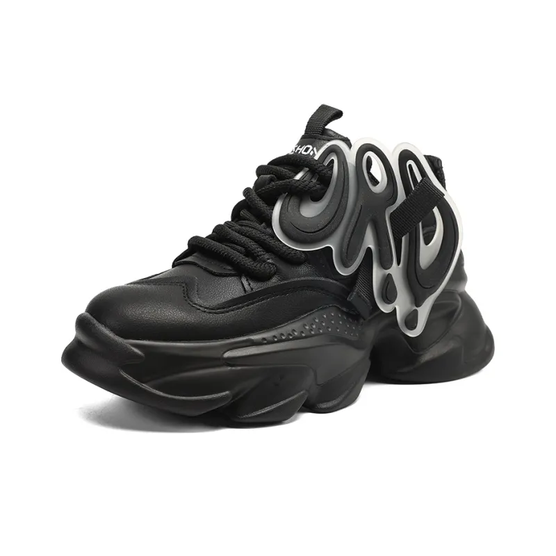 ORD Wear-resistant Lightweight Breathable And Non-slip. Low-Top Chunky Sneakers 6cm Unisex White-1