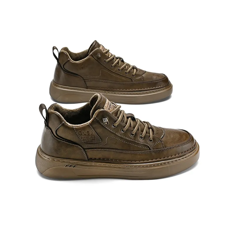 GONGLANGSHIJIA Anti Slip Wear Resistant Mid Top Skateboard Shoes Men's-12