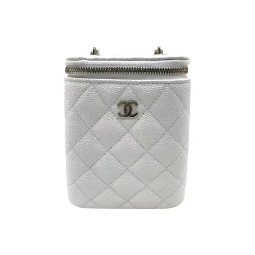 CHANEL Textured Calfskin Lipstick Bag Handbag Shoulder Bag Crossbody Bag Women's White