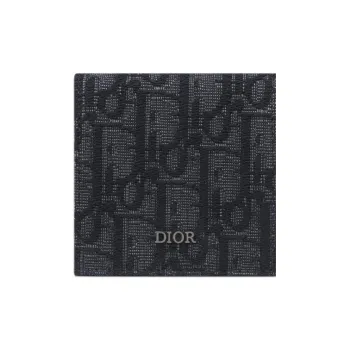 DIOR Oblique Jacquard Fabric Coin Purse Regular Men's Black
