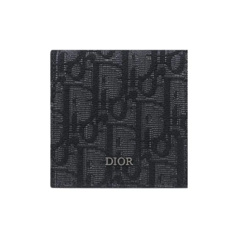 DIOR Oblique Jacquard Fabric Coin Purse Regular Men's Black-0
