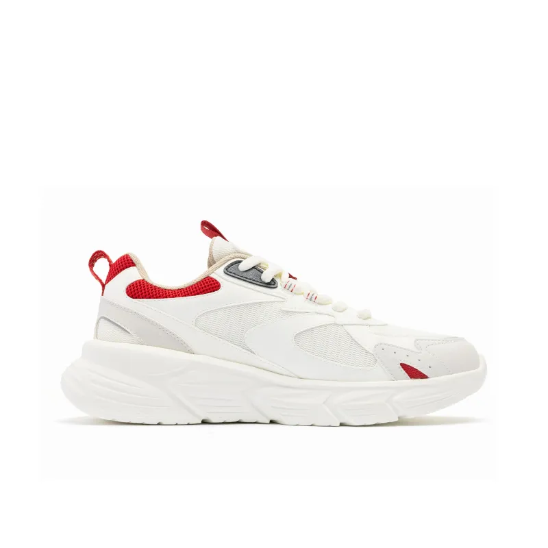 QIAODAN Non slip Lightweight Low Top Running Shoes Women's Ivory Sports Style Red-1