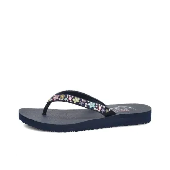 Skechers Meditation Rubber Sole Slip-Resistant Flip Flops Women's Blue
