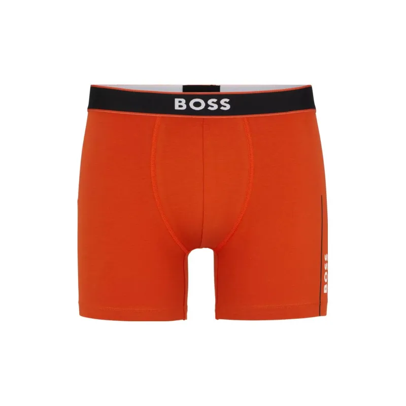 HUGO BOSS Stretch-Cotton Boxer Briefs With Stripes And Logos Underpants Men's Yellow-0