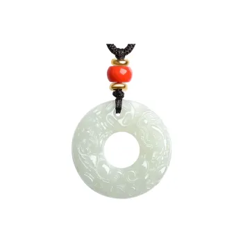 Cuiya Golden Building Hetian Jade Hetian Jade Pendants Unisex Pale Greenish-White Jade