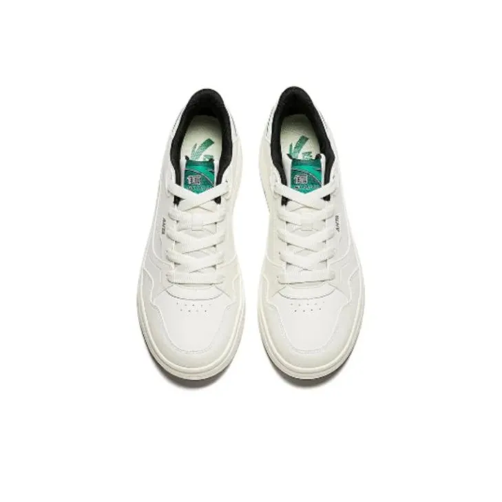 Anta Cushioning Wear-Resistant Low-Top Skateboard Shoes Men's White Green-2