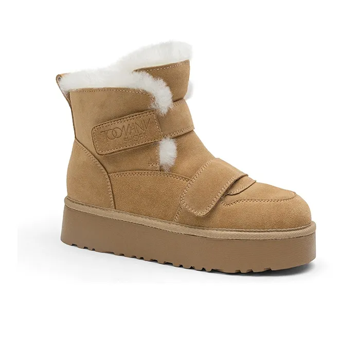 TOOMANYSHOES Short Thickened And Fleece Lined Warm Cold Resistant Height Increasing Slimming Commute Snow Boots Women's-1