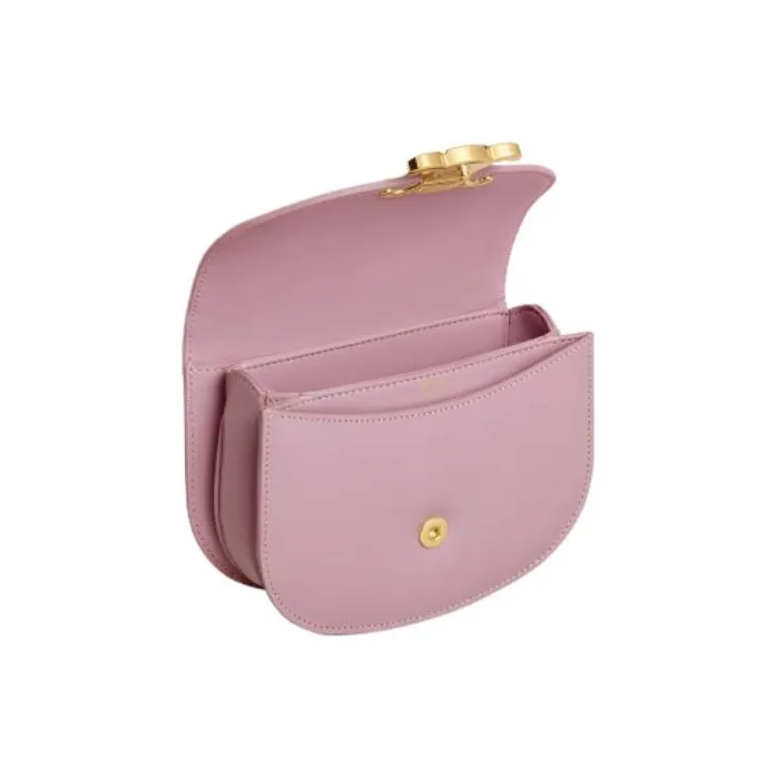 CELINE BesaceClea Triomphe Cow Leather Shoulder Bag, Crossbody Bag, Handbag Mini Women's Petal Color-3