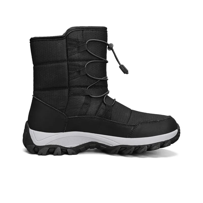 Jeep Warm Wear Resistant Height Increasing Crew Outdoor Boots Men's Black-1