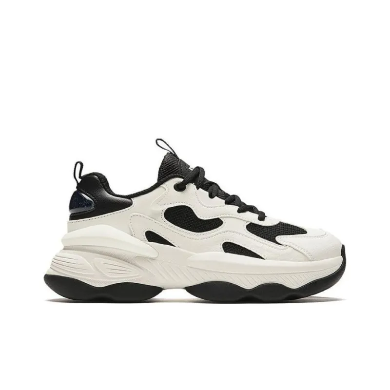 Anta Durable Breathable Low Top Casual Shoes Women's Black White-1