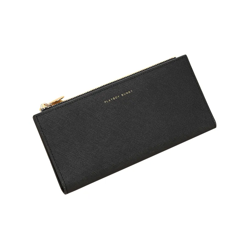 Playboy Cow Leather Card Holder, Wallet Tubas Women's Black/Ecru-5